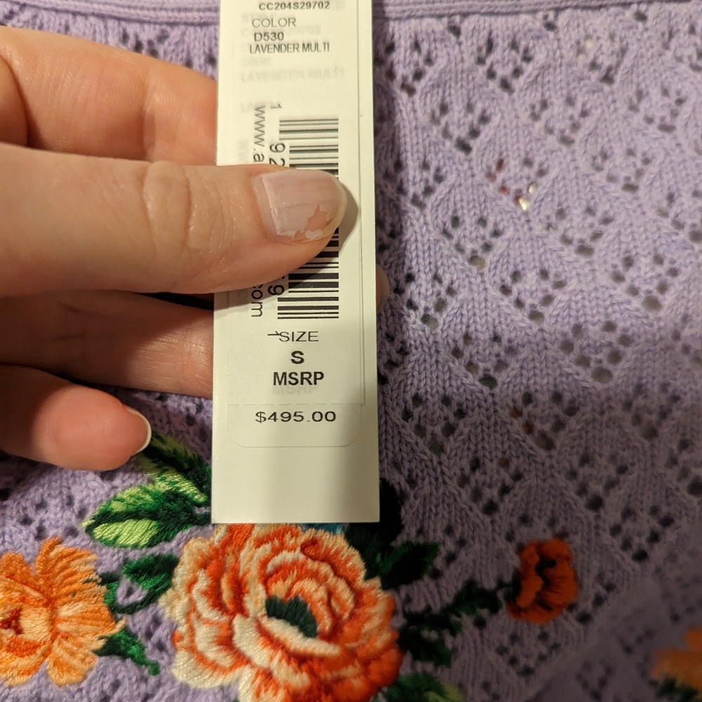 Alice + Olivia Morita Puff Sleeve Cardigan - Picture 7 of 8
